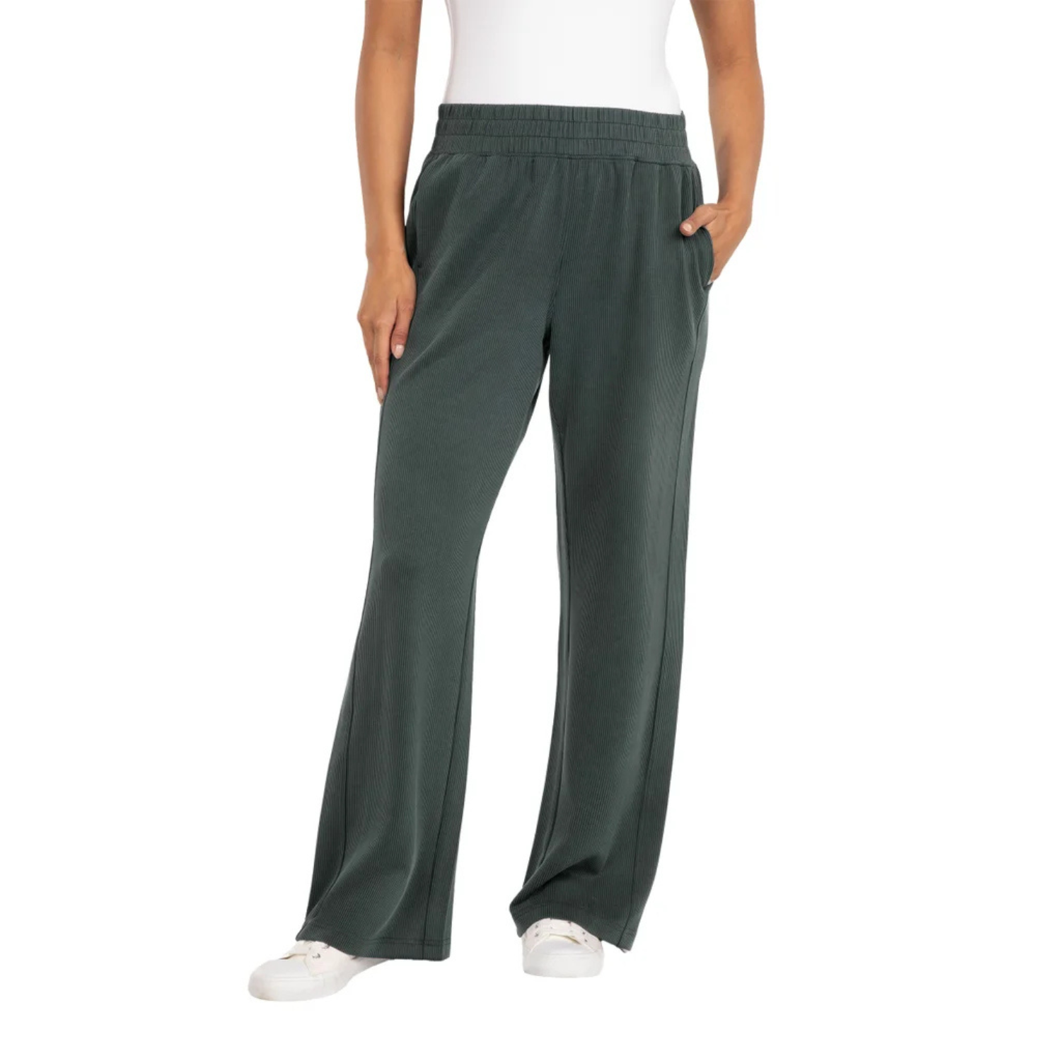 SPYDER - Pantalon Côtelé à Jambes Larges pour Femme-Womens-ribbed-wide-leg-pant-vert-green-1908470-1920863