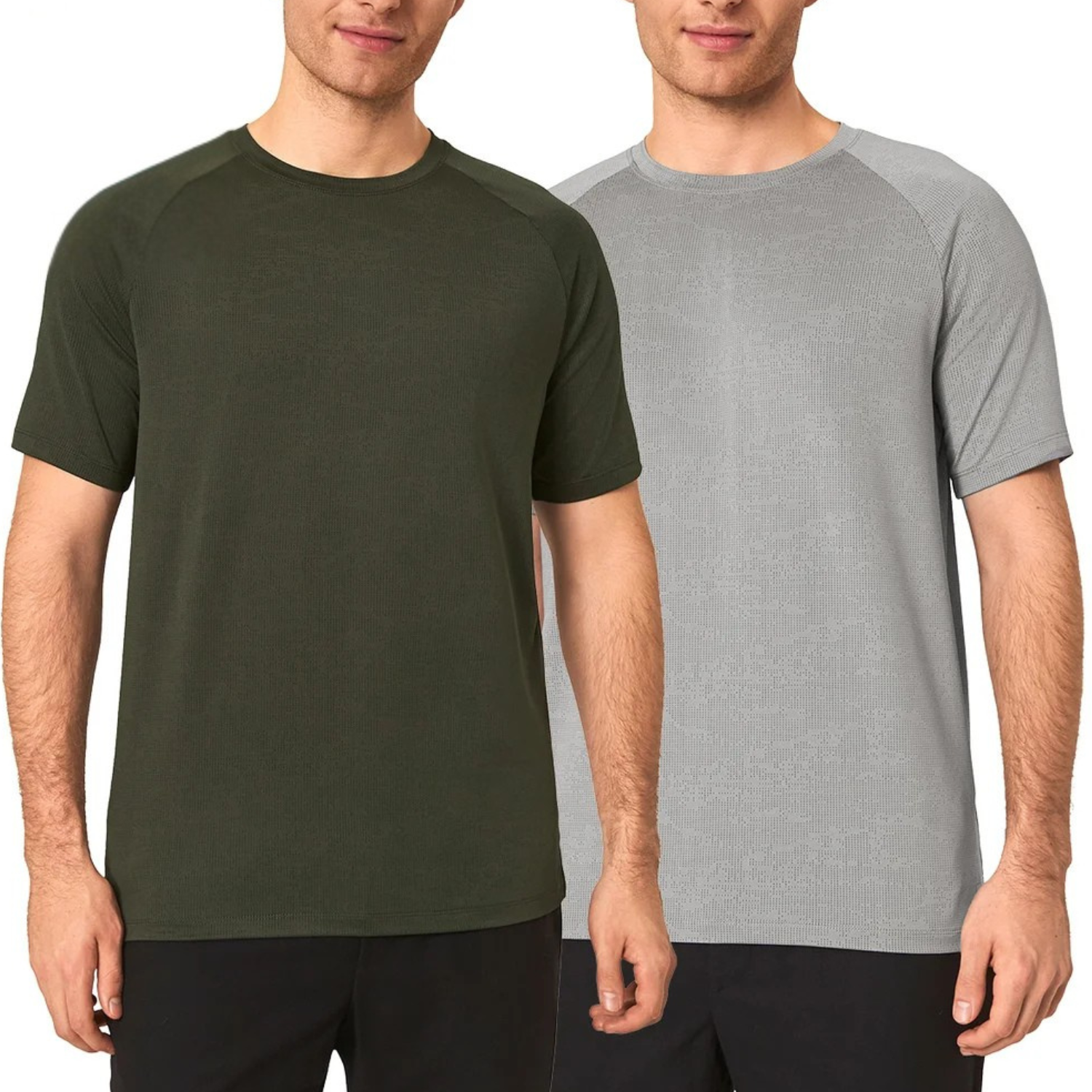 MONDETTA - Paquet de 2 Chandails Raglan Actif pour Homme-Mens-Active-Raglan-tee-2-pack-Vert-Gris-Green-Grey-1988074-2006848