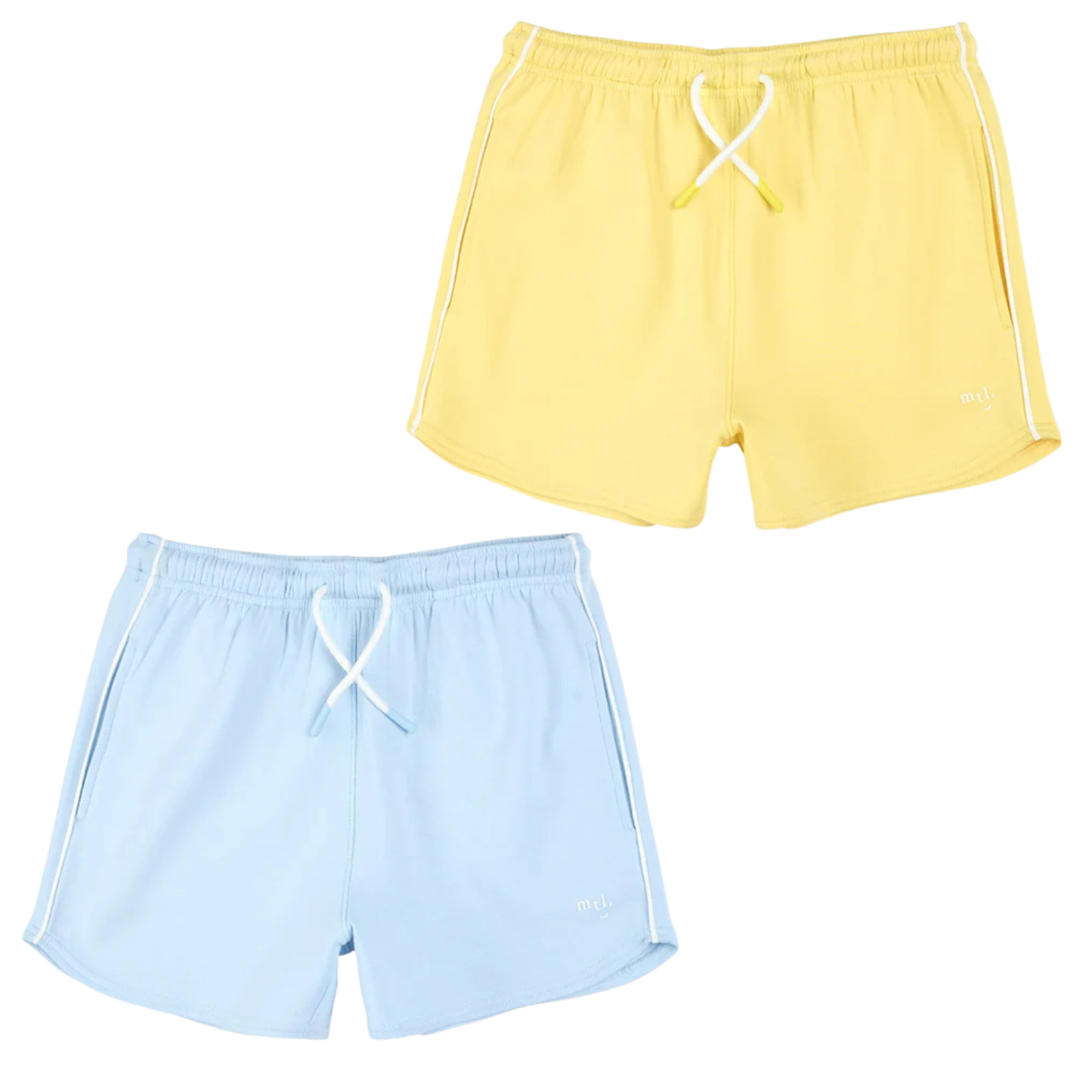 MILES THE LABEL - Paquet de 2 Shorts de Sport pour Fille-Girls-2-pack-Athletic-Shorts-Bleu-Jaune-Blue-Yellow-2634100- 1990126