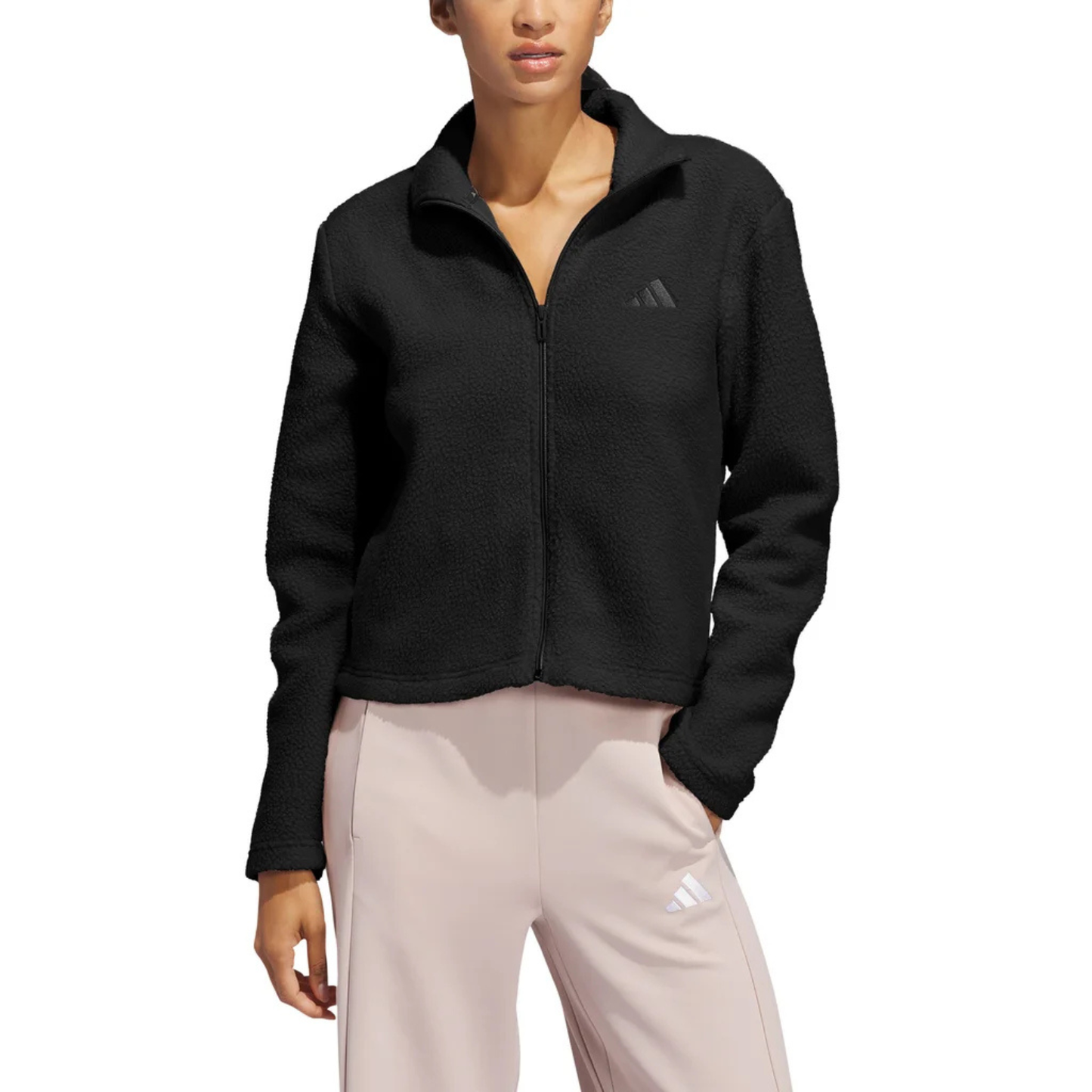 ADIDAS - Veste en Polaire Sherpa pour Femme-Womens-Fleece-Full-Zip-Jacket-Noir-Black-1905854-1913188
