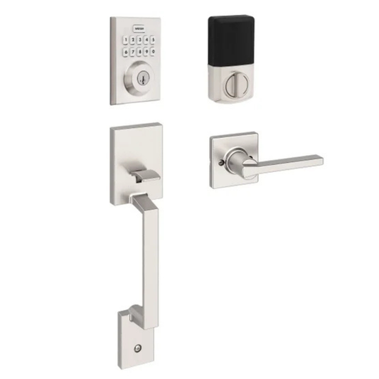 WEISER - Ensemble Combo Serrure à Pêne Dormant Électronique et Poignée-Electronic-deadbolt-&-Handleset-Combo-Pack-Argent-Nickel-Silver-1983676- 2983676
