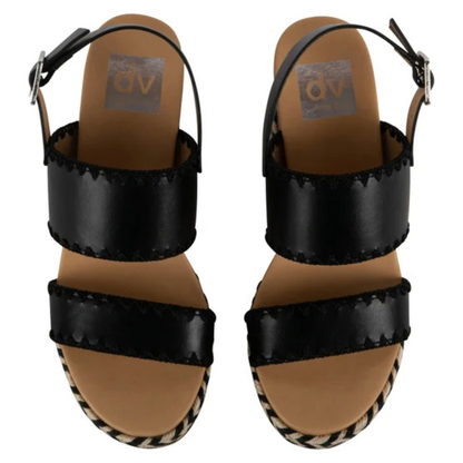 DV BY DOLCE VITA -  Sandales Talon Compensé pour Femme-Womens-Wedge-Sandal-Noir-Beige-Black-1108218-1104497