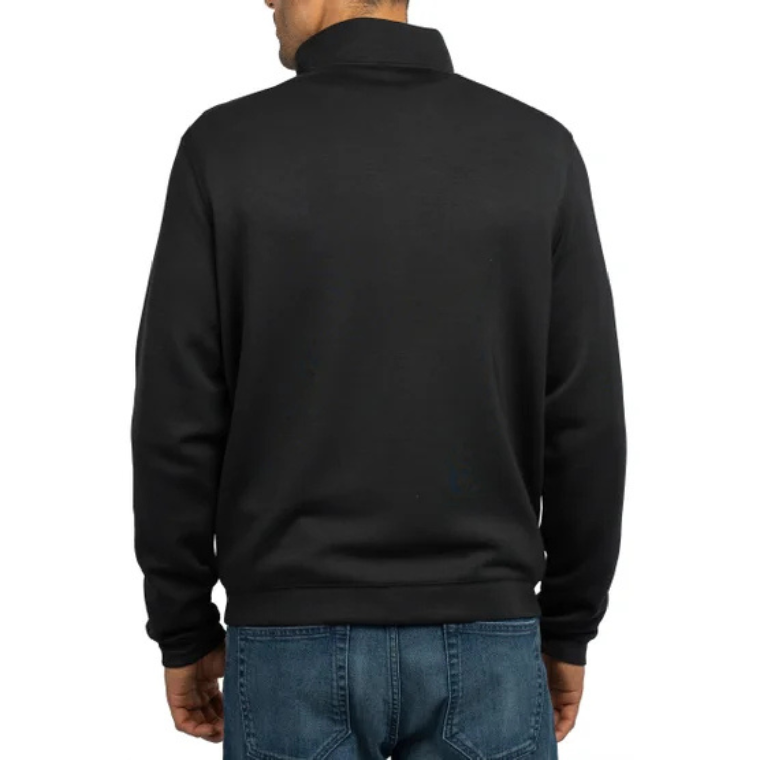 SCOTT BARBER - Chandail à Fermeture Glissière un Quart pour Homme-Mens-1/4-zip-Sweater-Noir-Black-1947860-1958197
