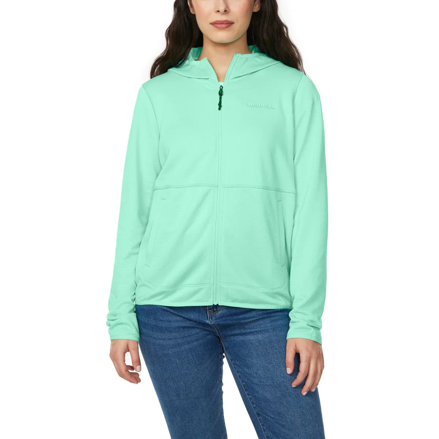 MERRELL - Veste à Capuchon pour Femme-Womens-Full-Zip-Hoodie-Vert-Green-1643131