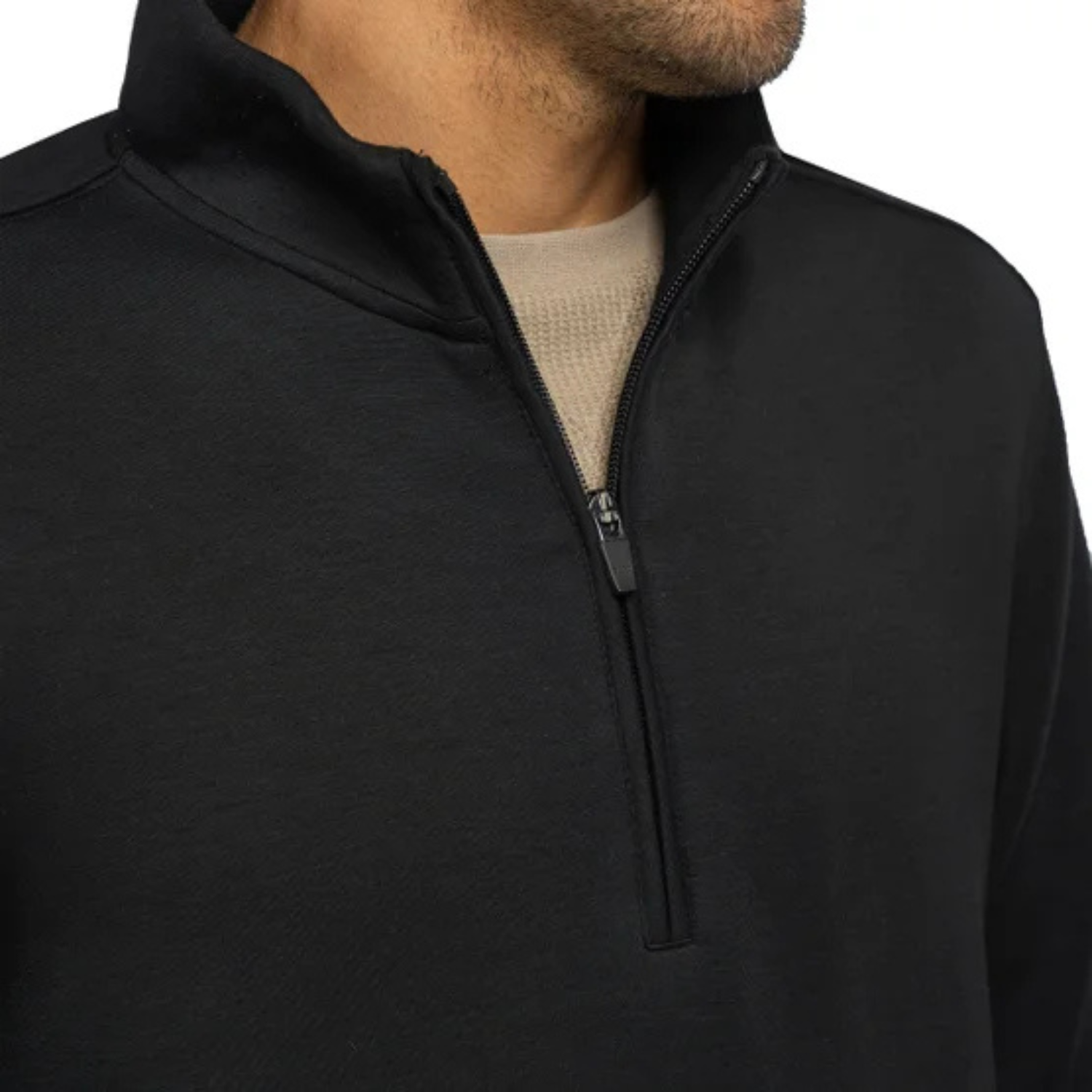 SCOTT BARBER - Chandail à Fermeture Glissière un Quart pour Homme-Mens-1/4-zip-Sweater-Noir-Black-1947860-1958197