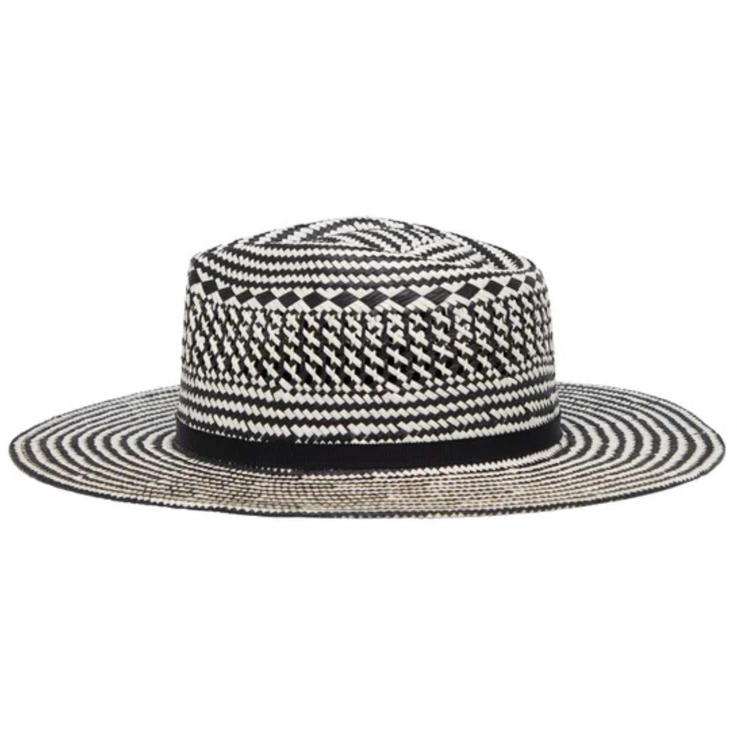 BANANA REPUBLIC - Chapeau en Paille pour Femme-Womens-Straw-Hat-Beige-Noir-Ligné-Black-Stripe-1972749-1983039