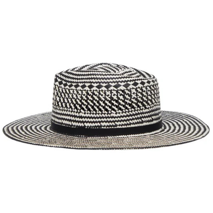 BANANA REPUBLIC - Chapeau en Paille pour Femme-Womens-Straw-Hat-Beige-Noir-Ligné-Black-Stripe-1972749-1983039