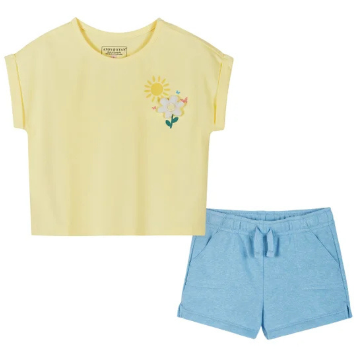 ANDY & EVAN - Ensemble 2 Pièces pour Fille-Girls-2-piece-set-Rose-Jaune-Bleu-Yellow-Blue-Fleur-Flower-5581414-1991718