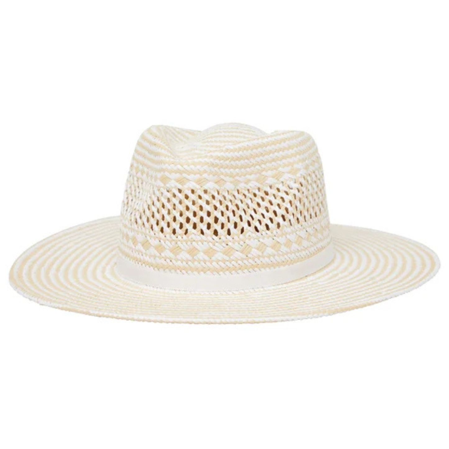 BANANA REPUBLIC - Chapeau en Paille pour Femme-Womens-Straw-Hat-Beige-Naturel-Natural-Blanc-White-Ligné-stripe-1972749-1983041