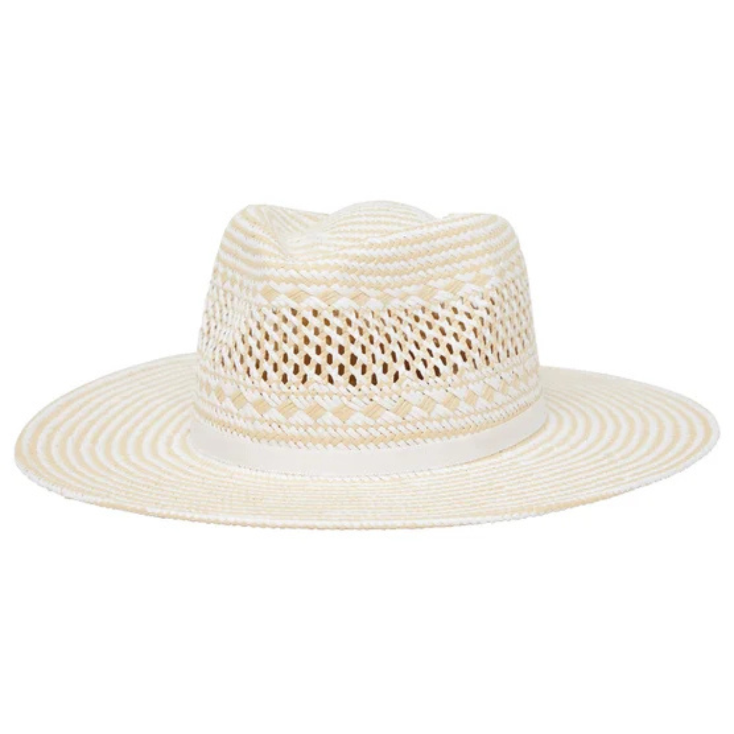 BANANA REPUBLIC - Chapeau en Paille pour Femme-Womens-Straw-Hat-Beige-Naturel-Natural-Blanc-White-Ligné-stripe-1972749-1983041