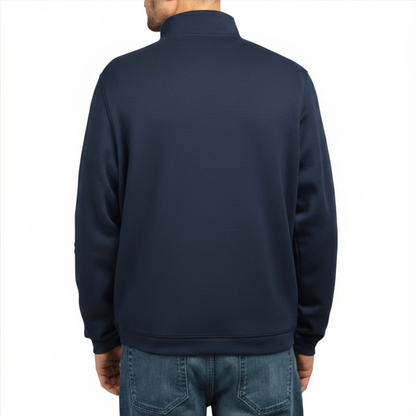 SCOTT BARBER - Chandail à Fermeture Glissière un Quart pour Homme-Mens-1/4-zip-Sweater-Bleu-Marine-Blue-Navy-1947860-1958199