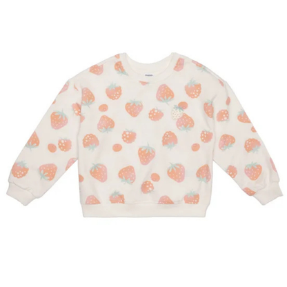 PEKKLE - Ensemble 2 Pièces pour Fille-Girls-2-piece-jogger-set-Blanc-crème-Fraise-white-cream-strawberry-1168899-1981678