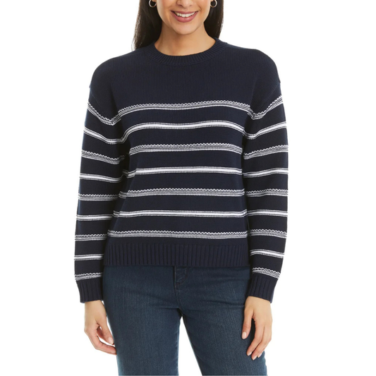 ELLA MOSS - Chandail pour Femme-Womens-Sweater-Marine-Blanc-Ligné-Navy-White-Stripe-1955324-1976260