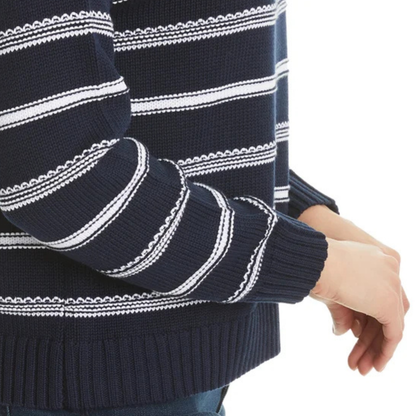 ELLA MOSS - Chandail pour Femme-Womens-Sweater-Marine-Blanc-Ligné-Navy-White-Stripe-1955324-1976260