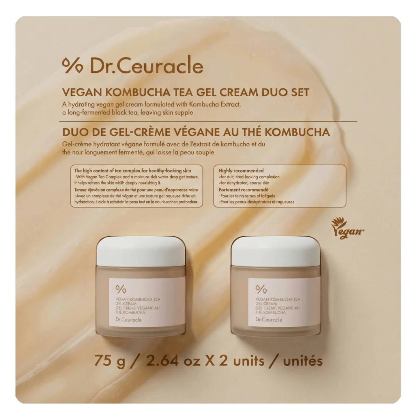 DR. CEURACLE - Duo de Gel-Crème Végane au Thé Kombucha-Vegan-Kombucha-Tea-Gel-Cream-Duo-Set-1993064