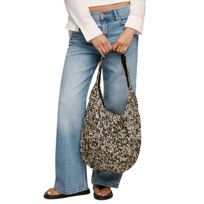 BANANA REPUBLIC -  Sac Fourre-Tout en Raphia-Raffia-tote-bag-Noir-Blanc-black-white-1966925-1041704