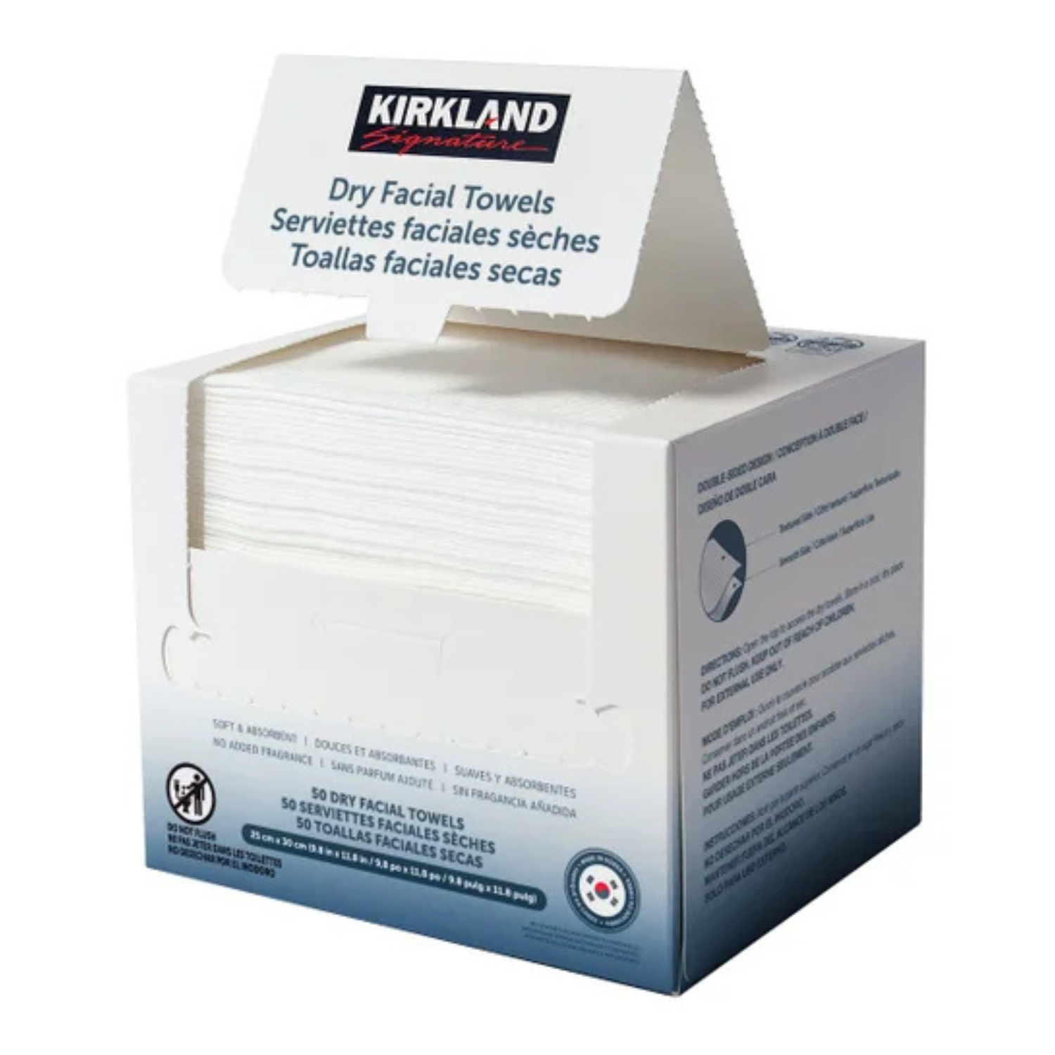 KIRKLAND SIGNATURE - paquet de 50 Serviettes Faciales Sèches-50-Pack-Dry-Facial-Towel-2029361