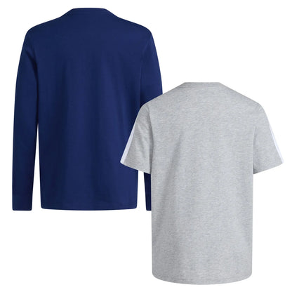 ADIDAS - Ensemble de 2 Chandails pour Garçon-Boys-2-T-Shirt-Set-Bleu-Gris-Blue-Grey-2269000-1915775