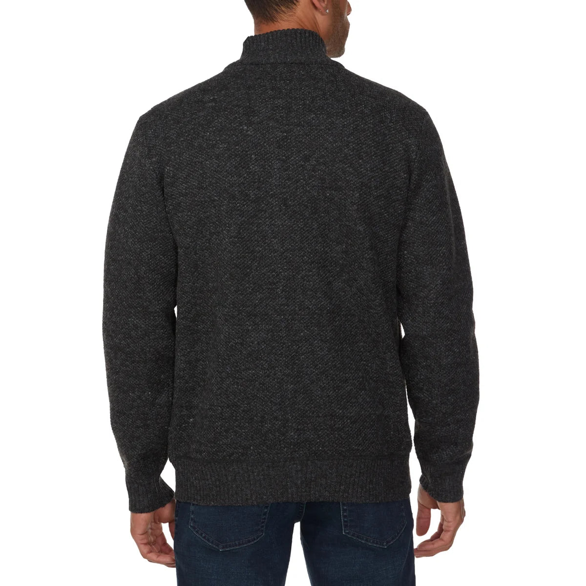 Buffalo - Pull à Fermeture Éclair Intégrale pour Homme-Mens-Full-Zip-Cable-Sweater-1903425-1935133-Noir-Black