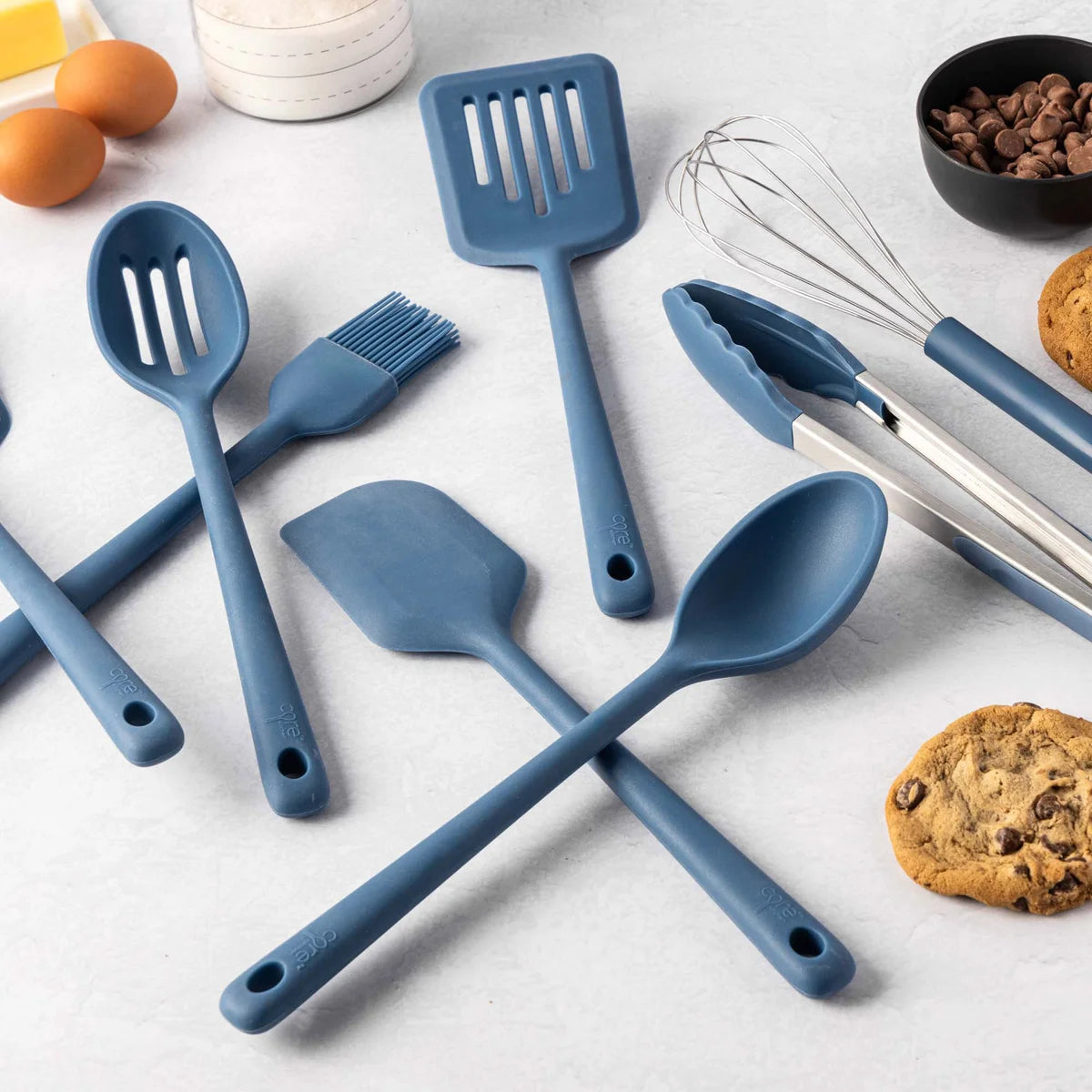 CORE KITCHEN - Ensemble de 8 Outils de Cuisine en Silicone-piece-set-kitchen-tool-costco-1742944-blue-bleu-3