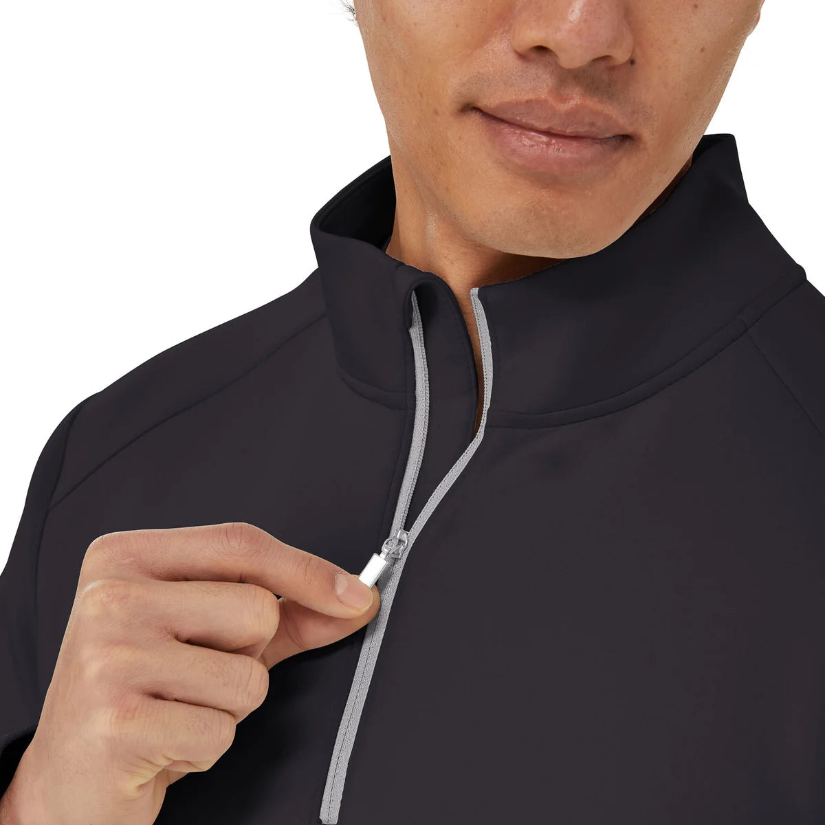 KIRKLAND SIGNATURE - Chandail Demi-Fermeture Éclair pour Homme-Mens-1/2-Zip-Pullover-Noir-Black-7771553-1916906