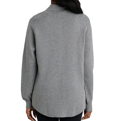 COMO VINTAGE - Veste-Chemise en Tricot Pour Femme-Womens-Knit-Shirt-Jacket-Gris-Grey-1914438-1944429