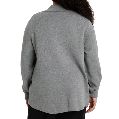 COMO VINTAGE - Veste-Chemise en Tricot Pour Femme-Womens-Knit-Shirt-Jacket-Gris-Grey-1914438-1944429