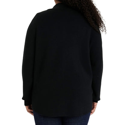 COMO VINTAGE - Veste-Chemise en Tricot Pour Femme-Womens-Knit-Shirt-Jacket-Noir-Black-1914191-1944427