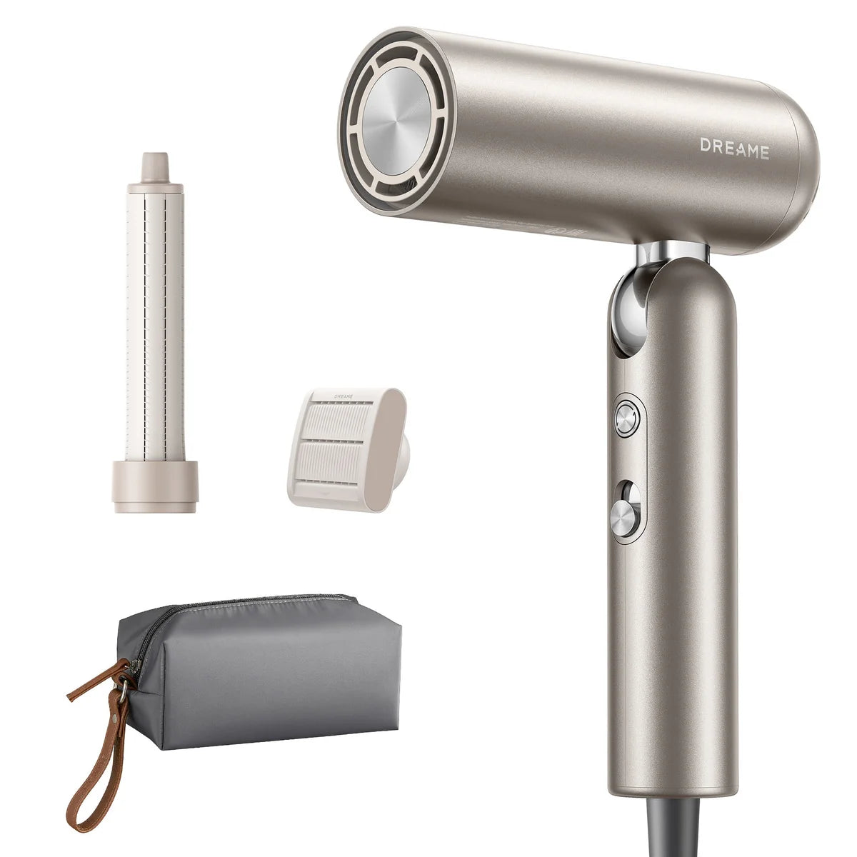 DREAME - Sèche-Cheveux Haute-Vitesse Pocket-hair-dryer-high-speed-titanium-gold-costco-1891188-