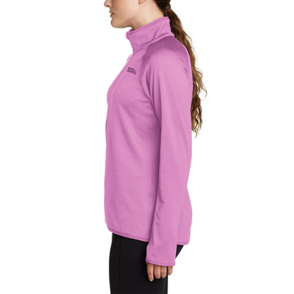 EDDIE BAUER - Chandail en Molleton Quadrillé avec Demi-Fermeture à Glissière pour Femme-WOMEN'S-GRID-FLEECE-HALF-ZIP-SHIRT-LONGSLEEVE-COSTCO-6657501-VIOLET-PURPLE-3