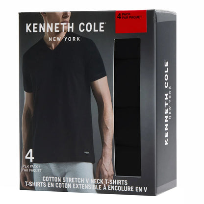 KENNETH COLE - Paquet de 4 T-Shirt pour Homme-V-NECK-PACK-COSTCO-1915350-NOIR-BLACK-5