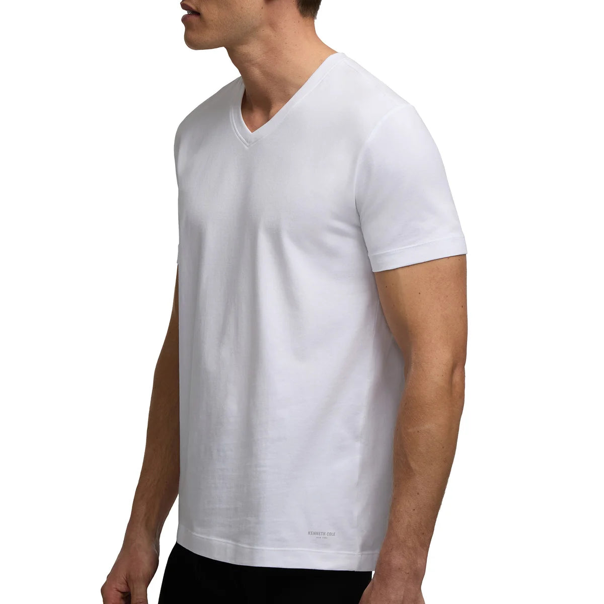 KENNETH COLE - Paquet de 4 T-Shirt pour Homme-V-NECK-PACK-COSTCO-1915350-WHITE-BLANC-2
