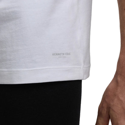 KENNETH COLE - Paquet de 4 T-Shirt pour Homme-V-NECK-PACK-COSTCO-1915350-WHITE-BLANC-4