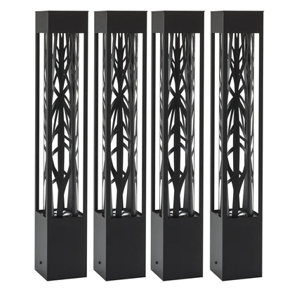 SOLAR - Lot de 4 Lampes De Parterre De Style Bollard Prismax Solution-pathway-bollard-style-black-ostco-2323028