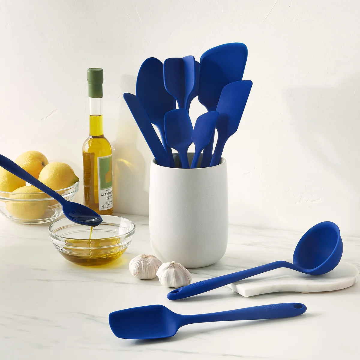 GIR ESSENTIALS - Ensemble de 10 Ustensiles en Silicone-piece-silicone-utensil-set-costco-1839700-bleu-blue-3