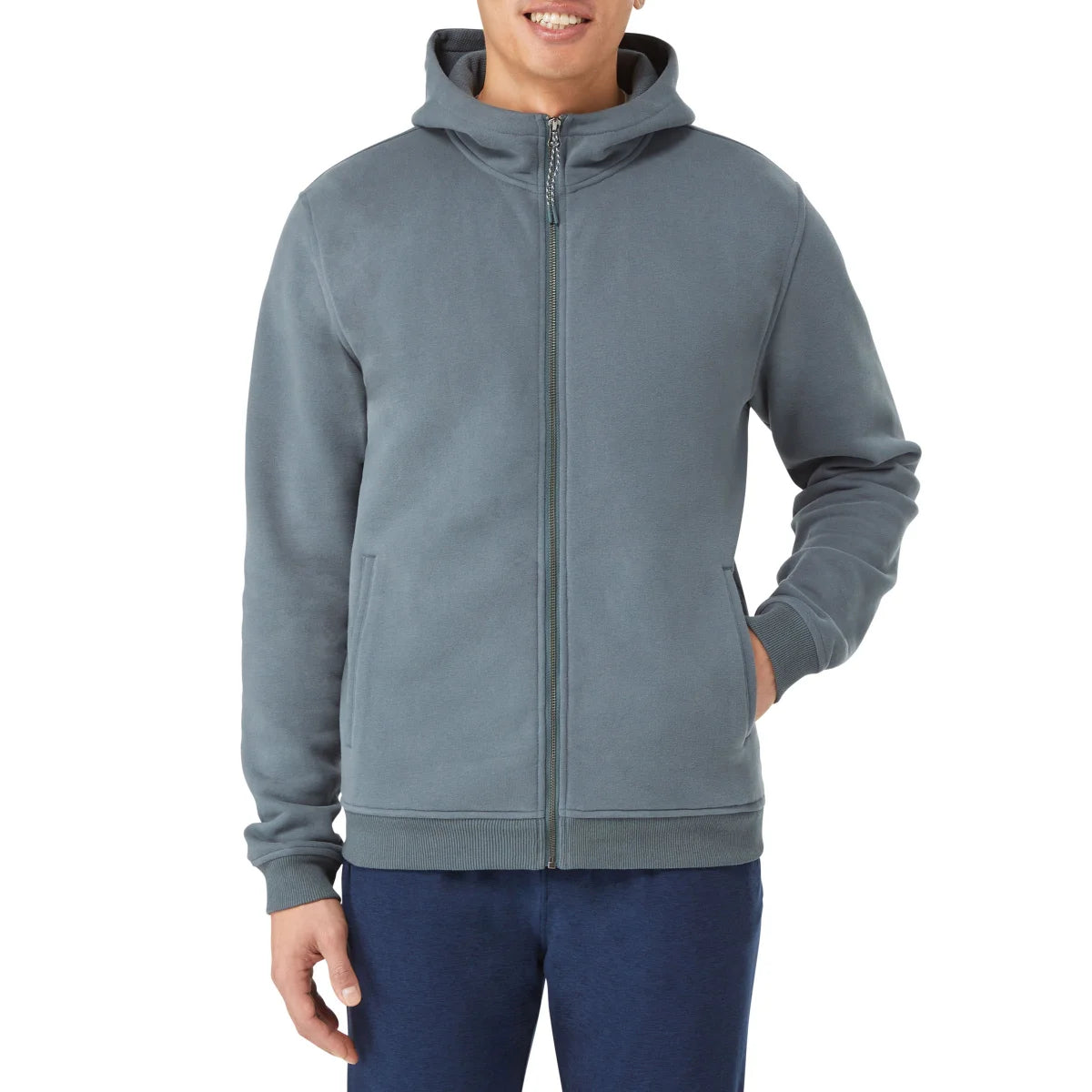 KIRKLAND SIGNATURE -  Veste à Capuche pour Homme- Mens-Full-Zip-Hoodie-Vert-Gris-Green-Grey-7771545-1878534