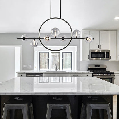 HOUSEMARK - Luminaire Suspendu à 8 Ampoules Luna-light-glass-pendant-costco-1718621-8