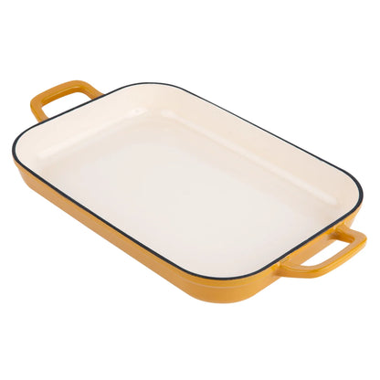 CHUCK HUGHES - Rôtissoire Peu Profond de 2,38 L en Fonte-shallow-roaster-cast-iron-costco-2007183-yellow-jaune
