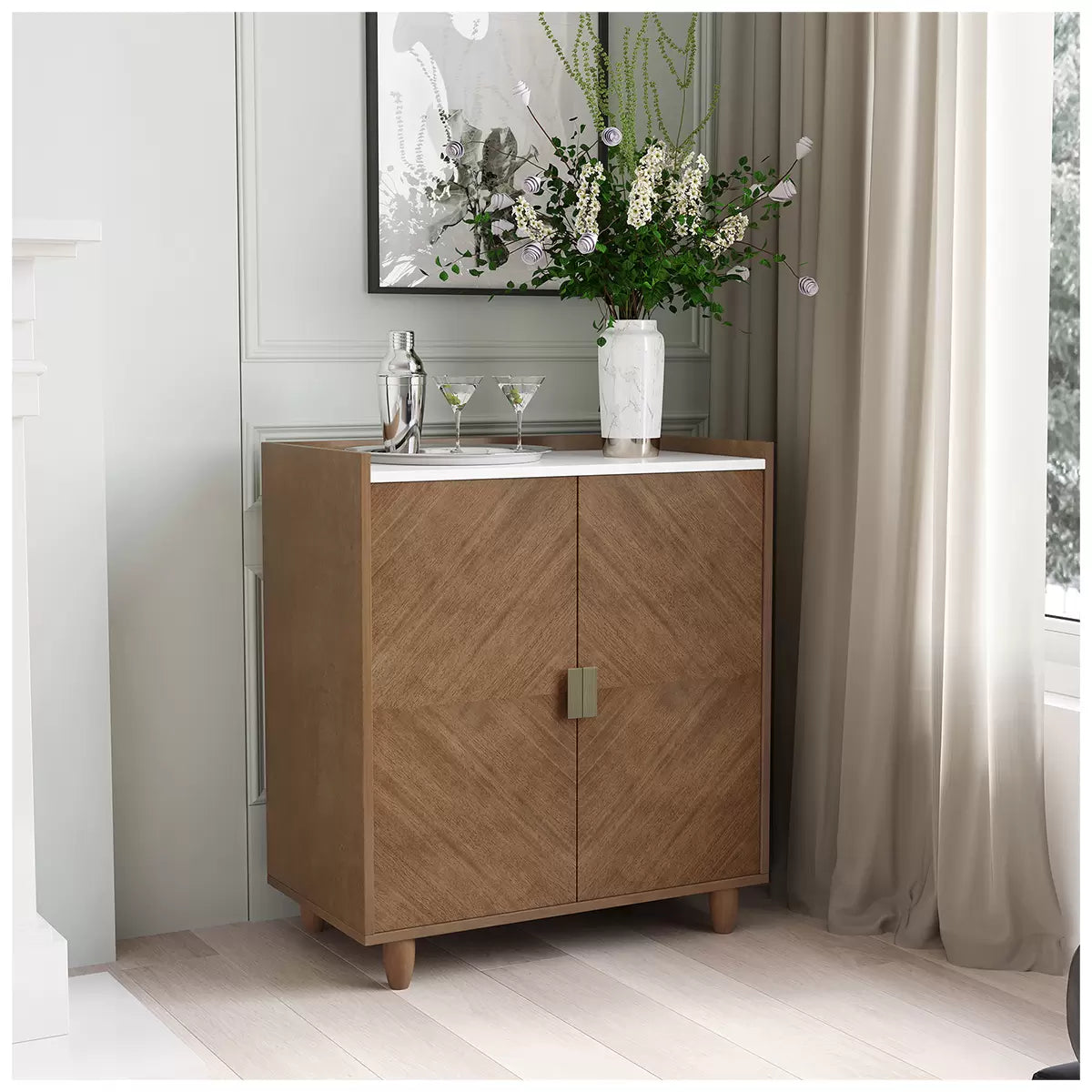 LOXLEY ROWE - Meuble Bar avec Rangement Andrea *Tel Quel*