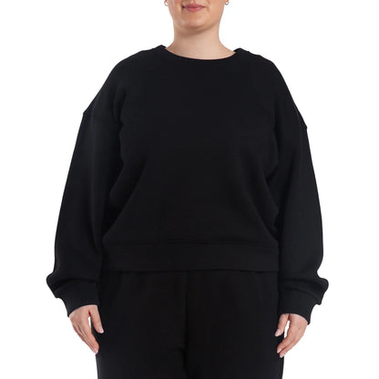 LAZYPANTS - Chandail à Col Rond en Molleton Doux-Womens-Double-Knit-Fleece-Crewneck-sweatshirt-1917547-1920929-Noir-Black