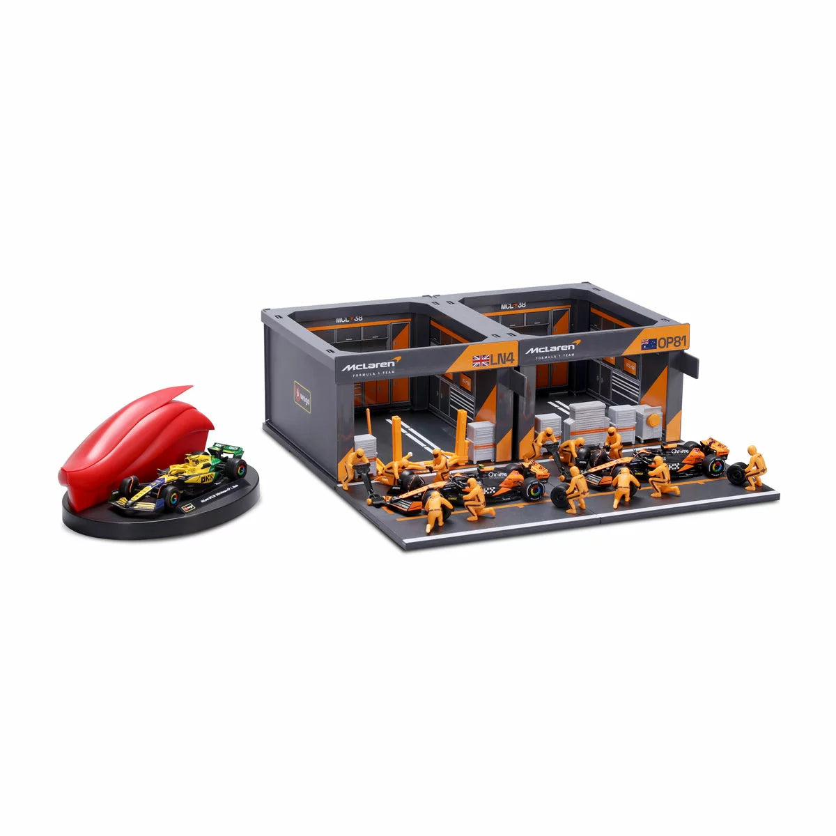 BURAGO - Ensemble d'Écurie de Formule 1-paddock-bundle-formula-costco-1851433-mclaren-orange-6