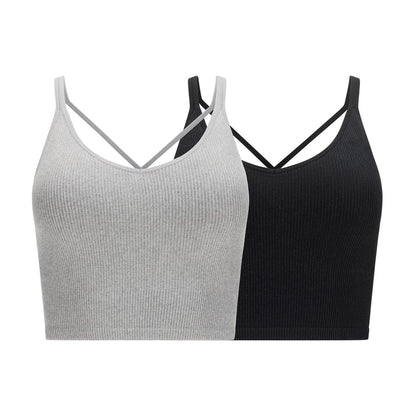 LEMON - Paquet de 2 Soutiens-Gorge de Yoga Côtelé-ribbed-yoga-bra-pack-costco-2843810-grey-gris-noir-black