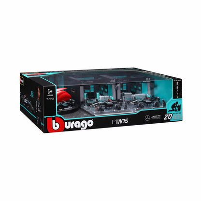 BURAGO - Ensemble d'Écurie de Formule 1-paddock-bundle-formula-costco-1851433-mercedes-bleu-blue-2