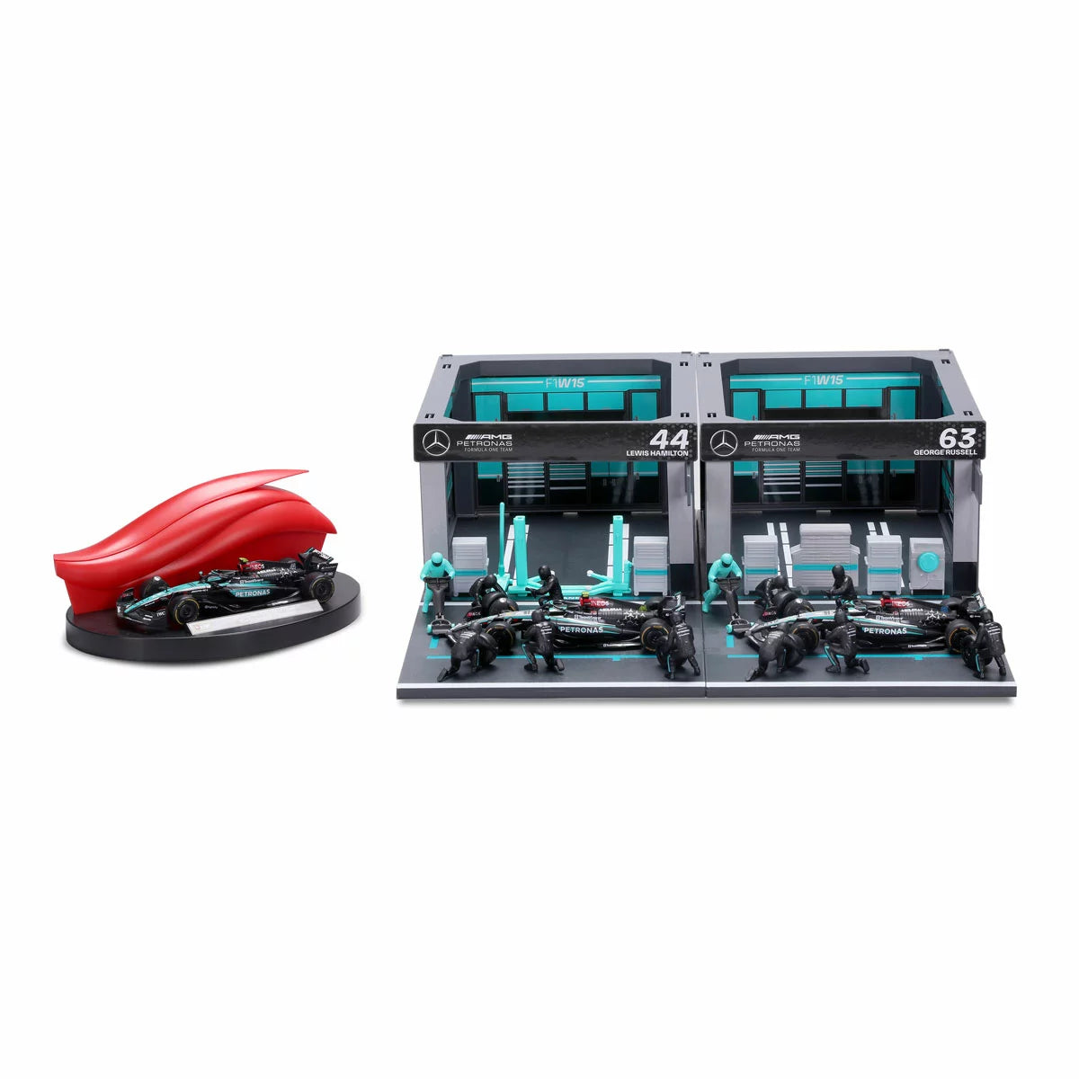 BURAGO - Ensemble d'Écurie de Formule 1-paddock-bundle-formula-costco-1851433-mercedes-bleu-blue-5