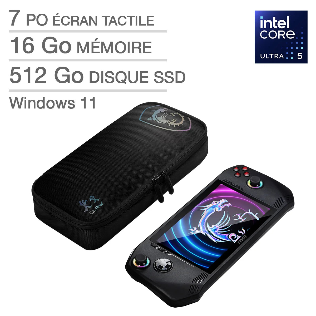 MSI -  Console de Jeu Portable à Écran Tactile Claw A1M-touchscreen-gaming-console-black-noir-costco-1829367