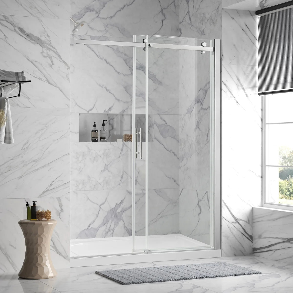 OVE - Porte et Base de Douche Elias-shower-door-&-base-kit-ensemble-costco-1838637-chrome-3