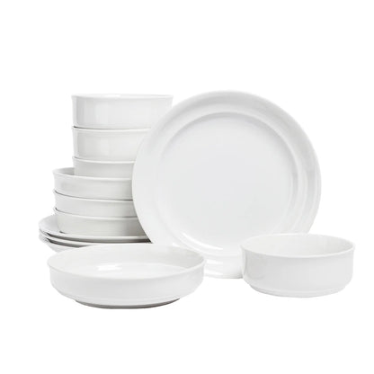 OVER &amp; BACK - Service de Vaisselle de 12 Pièces en Porcelaine&nbsp;-pocerlain-dinnerware-set-costco-1796157