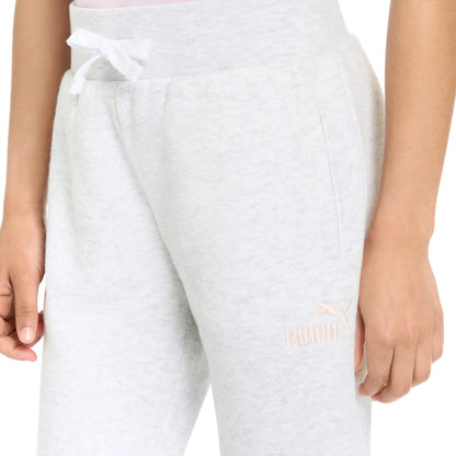 PUMA - Pantalon d'Entrainement en Molleton pour Fille-girls-fleece-jogger-costco-3415670-gris-grey-white-blanc-4