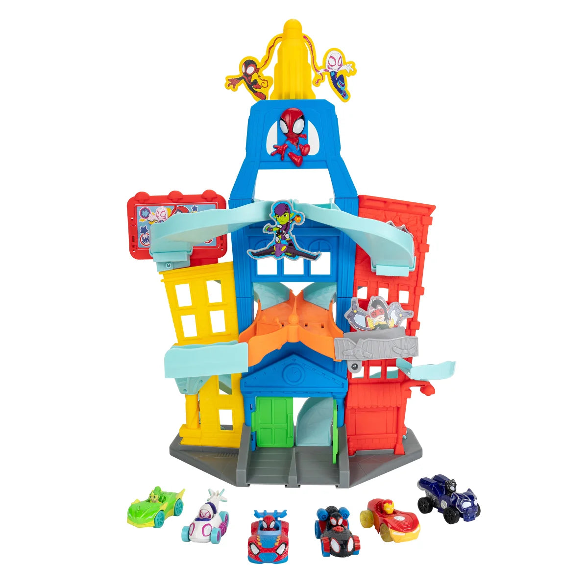 JAZWARES - Spidey et Ses Amis Extraordinaires Ensemble de Circuit Urbain Spidey en Métaux Incroyables-spidey-amazing-metals-city-track-set-costco-1785018-2