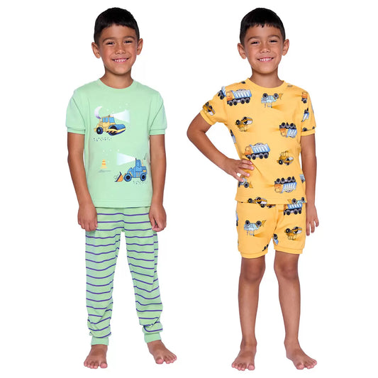 PEKKLE - Ensemble de Pyjama 4 Pièces pour Enfant-KID'S-4-PIECE-PAJAMA-SET-COSTCO-2612413-camions-trucks